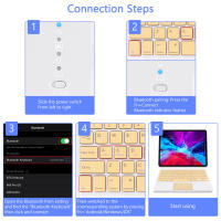 Teclado y ratón inalámbricos para iPad, conjunto combinado con Bluetooth, español, para Android, IOS, Windows y Tablet, 9. ª generación - details 7