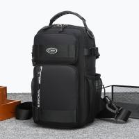 Bolso de hombro a la moda para hombre, bolso de pecho multifunción de gran capacidad, bolso de mensajes deportivo, bolso cruzado de tela de Color sólido para hombre - details 13