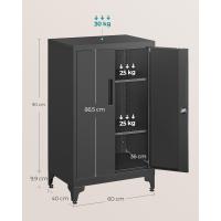 Archivador de Oficina, Armario Multifuncional, 2 Puertas, con Cerradura, Almacenamiento de Acero, para Sala de Estar, Gris Mate OMC013G01 - details 26