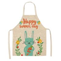 Delantal de lino con estampado Floral para adultos y niños, delantal de dibujos animados de plantas, accesorios de cocina para el hogar - details 16