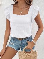 Top de Manga sin Volantes para Mujer Moderno 2024 Blusa de Estilo Simple y Chic para Altas - details 19
