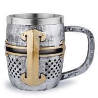 Taza de Café de Acero Inoxidable Diseño de Caballero Medieval para Verano, Cumpleaños, Halloween - details 7
