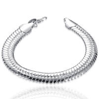 Pulsera de plata para hombres y mujeres, cadena de serpiente de 8 pulgadas y 10 mm, regalo de joyería - details 5