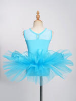 Vestido de baile de Ballet para niñas, sin mangas, lentejuelas brillantes, leotardo de malla, tutú, Ropa de baile, gimnasia, patinaje, disfraz de escenario actuación - details 6