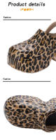 Sandalias de Tacón Alto de 9cm Punta Cerrada Suela Gruesa Diseño de Leopardo - details 28