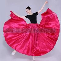 Vestido largo brillante de satén de 360 ​​grados, Tre de bailarines de festivales tradicionales, trajes de baile de tango flamenco gitano femenino - details 4
