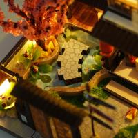 Kit de bricolaje de casa de muñecas de madera en miniatura con muebles, casa japonesa con jardín - details 1
