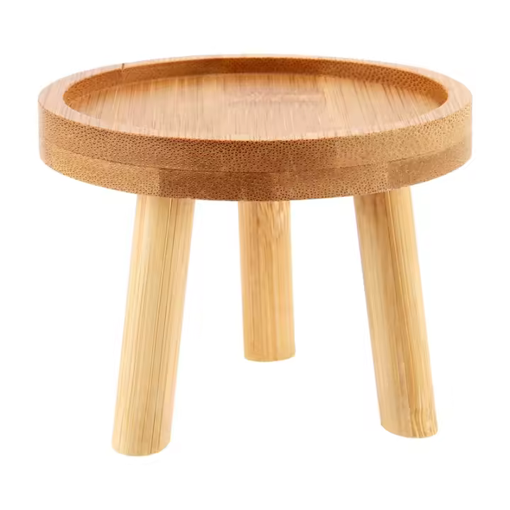 Soporte de madera para plantas, Base para maceta, taburete alto, balcón, suculenta, estante redondo para flores, interior y exterior - 1