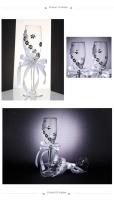 Copas de champán para novio y novia, cinta rosa con copa de diámetro, suministros de boda, decoración, juego de copas de vino - details 1