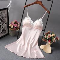Camisón de satén chino para mujer, ropa de dormir Sexy, bata de baño de encaje, vestido de noche informal para el hogar, novedad de verano - details 6