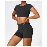 Top de Yoga de manga corta para mujer, Sujetador deportivo de alta elasticidad, ropa deportiva para gimnasio y Fitness - details 11