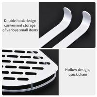Estante esquinero para baño, organizador, cesta de pared plateada sin taladro - details 4