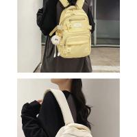 Nombre: mochila ligera y elegante con múltiples bolsillos para el trabajo, mochila escolar para estudiantes, con colgante, Color - details 5