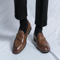 Zapatos Lefu para hombre, calzado de cuero PU, Color sólido, Simple, moda, transpirable, británico, grande, 38-46 - details 13