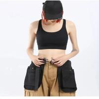 Bolsa de herramientas, riñonera multifuncional, delantal ajustable negro, riñonera portátil de gran capacidad para montañismo - details 8