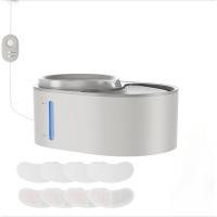 Dispensador automático de agua para gatos de 6 l/1,58 g, fuente de agua para mascotas de 2 alturas con bomba ultrasilenciosa y 8 filtros de repuesto y 32 almohadillas de filtro y alerta de escasez de agua, blanco - details 0