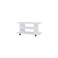 Mueble de TV moderno para televisores de 65 pulgadas, mesa de TV para salón con 2 puertas, 2 estantes abiertos y patas de madera, 150x39x50 cm, blanco. - details 7