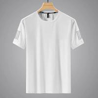 Camiseta de manga corta de malla de seda de hielo para hombre, camiseta de cuello redondo de color sólido, ropa deportiva de velocidad diaria, sensación de hielo Simple - details 2