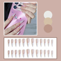 Uñas postizas desnudas con punta blanca, material seguro de larga duración, resistente al agua, para ir de compras, viajar y salir - details 1