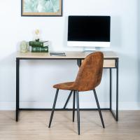 Juego de 4 Sillas de Comedor Vintage Retro Tapizadas en Gamuza con Patas Metálicas para Cocina/Salón - details 5