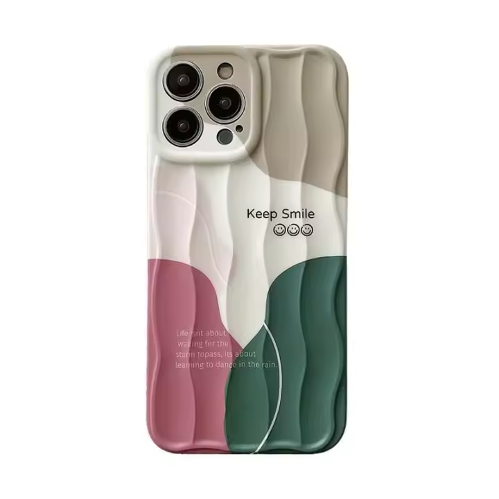 Funda de silicona para iPhone 14 Pro Max /14 / 14 Pro IMD, carcasa con diseño de dibujos animados que mantiene la sonrisa, Líneas geométricas irregulares - 1