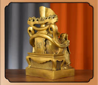 Adorno de cobre, estatua de Buda de la riqueza de cobre puro para uso doméstico, que ofrece literatura, Dios de la riqueza, en comparación con la deidad - details 3