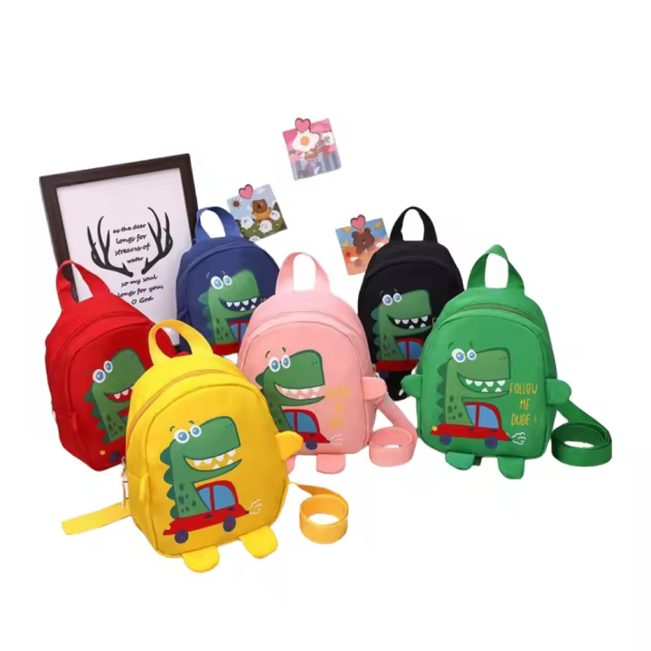Mochilas de dibujos animados antipérdida para niños, mochilas escolares de dinosaurio para niños pequeños, lindas mochilas escolares de jardín de infantes con arnés de seguridad - 1