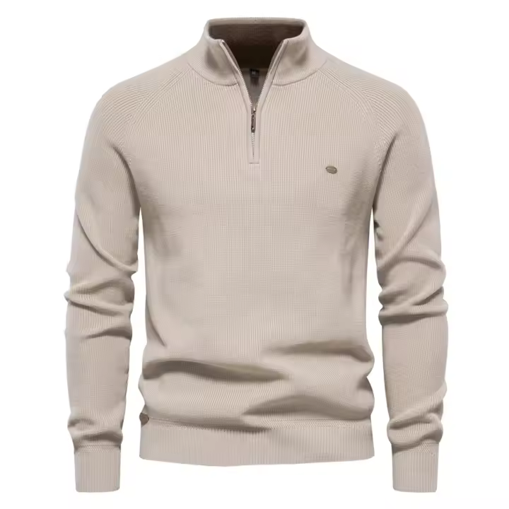 Día del padre 2025 Nuevo Otoño Cárdigans de algodón con cremallera para hombres Moda Casual Social Hombres Suéteres Cuello alto Cálido Invierno Suéter de punto Hombres - 1