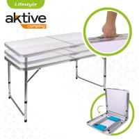Mesa de Camping Plegable Portátil para 4 Personas Altura Regulable 4 Taburetes Incluidos - details 4
