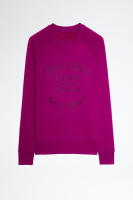 Sudadera bordada de algodón rosa con letras clásicas ZV de nicho francés para mujer, suéter bordado, principios de otoño - details 23