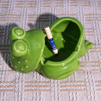 Adorno De Mesa Cerámico Rana Verde Ashtray Figura De Té Accesorio De Interiores Para El Hogar Decoración De Escritorio - details 2