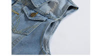 Chalecos vaqueros rasgados para hombre, ropa sin mangas, estilo retro, algodón, otoño - details 6