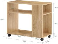 Mesa Auxiliar con 2 Estantes Consola Mesita de Noche con Ruedas Mesa Blanca Mesita 70 x 35 x 60 cm FBT34-W ES - details 81