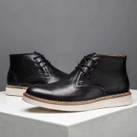 Zapatos de trabajo informales de cuero con tobillo alto Martin American y botas de moto rojas de invierno Oxford para hombre - details 19