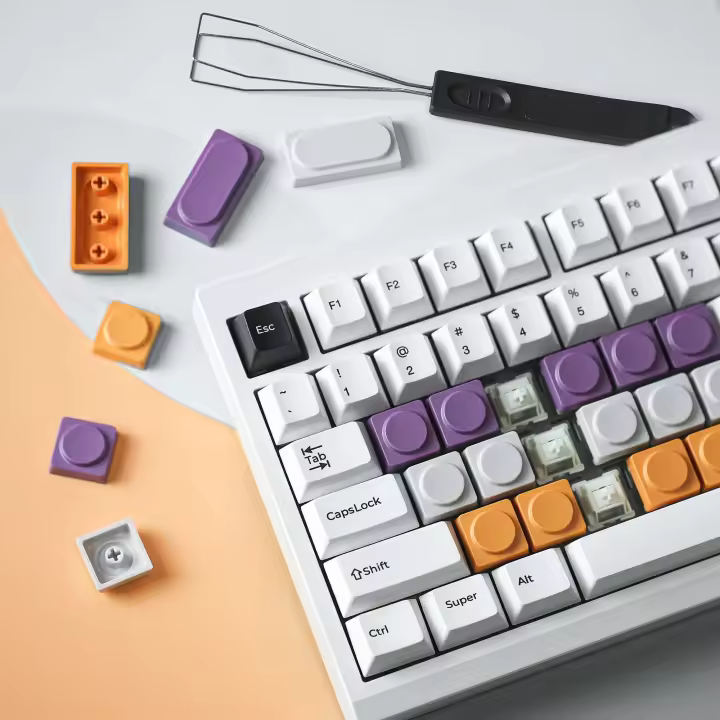 7 UDS Chosfox ABS Keycaps para Gateron Low Profile MX Switch teclado físico ultrafino Purole amarillo gris - 1