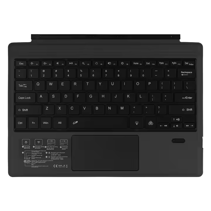Teclado inalámbrico con Presspad para/Pro 7, teclado inalámbrico ultradelgado con retroiluminación de 7 colores, Bluetooth - 1