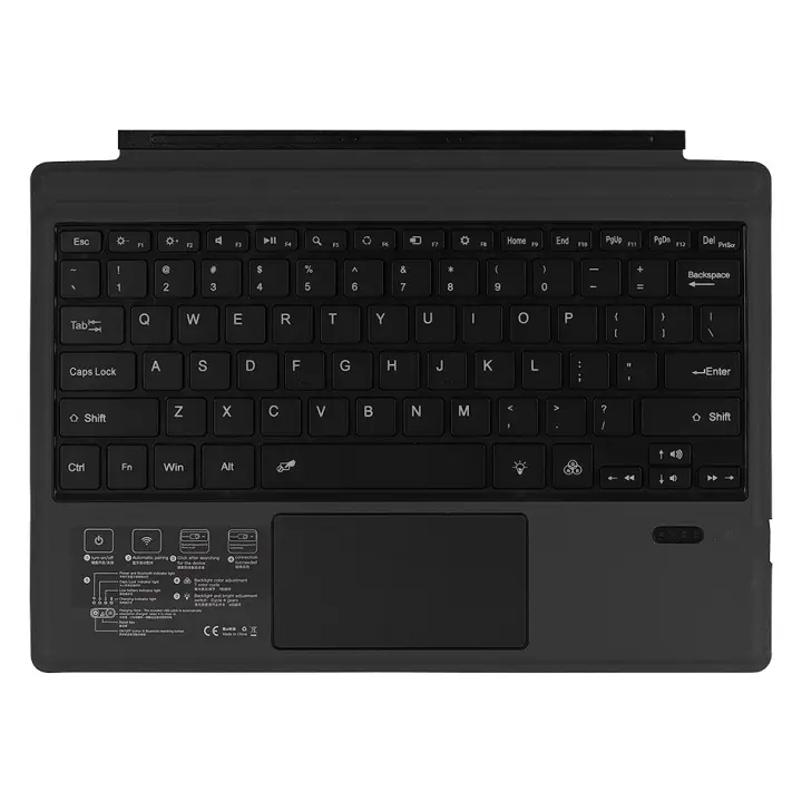 Teclado inalámbrico con Presspad para/Pro 7, teclado inalámbrico ultradelgado con retroiluminación de 7 colores, Bluetooth - 1
