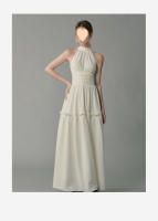 Vestido de verano chic francés Cintura plisada, hombro alta, estilización delgada - details 8