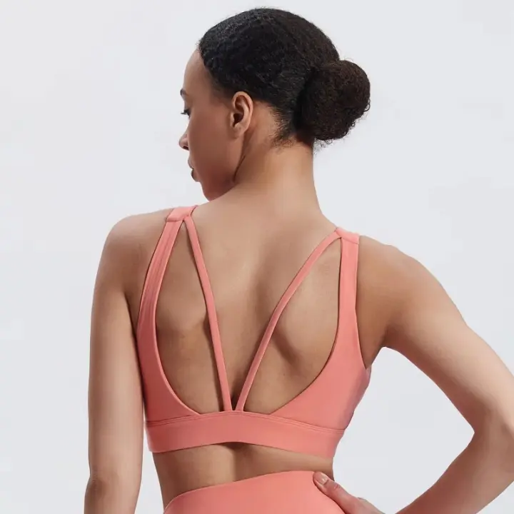 Sujetador deportivo de yoga para mujer de alto impacto, espalda abierta, sin costuras, top deportivo para fitness y entrenamiento - 1