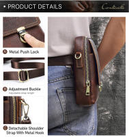 Bolso de Bandolera Casual para Hombres CONTACT'S de Cuero Genuino con Bolsillo para Teléfono Bolso de Cintura para Viajes Material de Lining Poliéster Tamaño Pequeño Estilo de Moda con Rayas - details 8