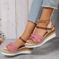 Sandalias de tacón de cuña para mujer, zapatos de verano - details 1