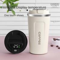 Taza de café de viaje de acero inoxidable de 380ML, taza térmica de vacío de acero inoxidable con tapa, pantalla de temperatura inteligente - details 5