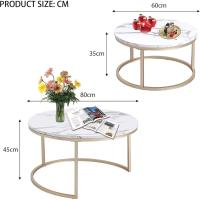 Conjunto de Mesa de Centro Redondo de Madera Tables de Café y Té-Claro - details 7