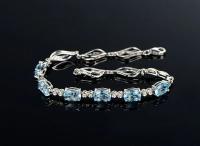 -pulsera de plata de ley 925 para mujer, brazalete exquisito de plata de zafiro, regalo de joyería - details 7