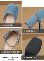 Zapatos de tacón grueso con una tira de moda de nuevo estilo - details 3