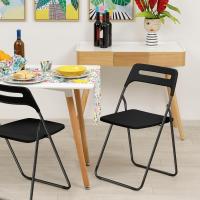 Silla Plegable para Ahorrar Espacio, Silla de Comedor para Interior y Exterior con Estructura de Acero, 42x38x78 cm (Blanco, 6) - details 10