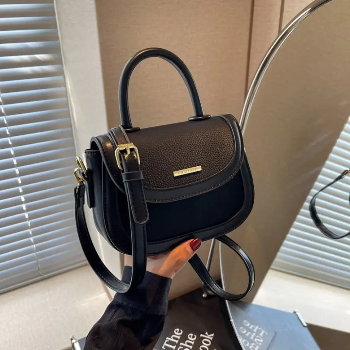 2025 nuevo color contrastante bolsa de las mujeres versátil pequeño bolso cuadrado de moda y simple hombro mensajero nuevo viajero bolsa de las mujeres - 1