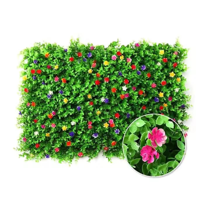 Pared de Hierba Artificial Floral de Jardín Trasero Panel de Hedera de Eucaliptus para Bodas - 1