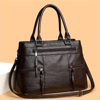 Bolso Cruzado de Estilo Vintage para Mujeres Bolso de Mano Desmontable de Multi capas con Cierre de Cremallera Disponible en Marrón Deep, Gris, Amarillo, Negro - details 1