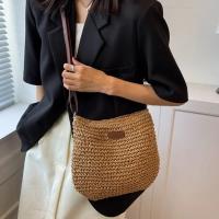 Bolsa de hombro tejida de palmera, moda de verano para mujeres - details 3